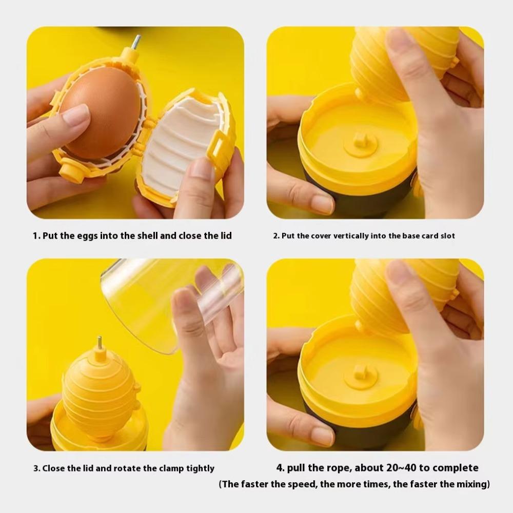 Hand Pull Design Egg Scrambler Mix Evenly Egg Spin Device Manual Egg Yolk Mixer Hard-boiled Egg