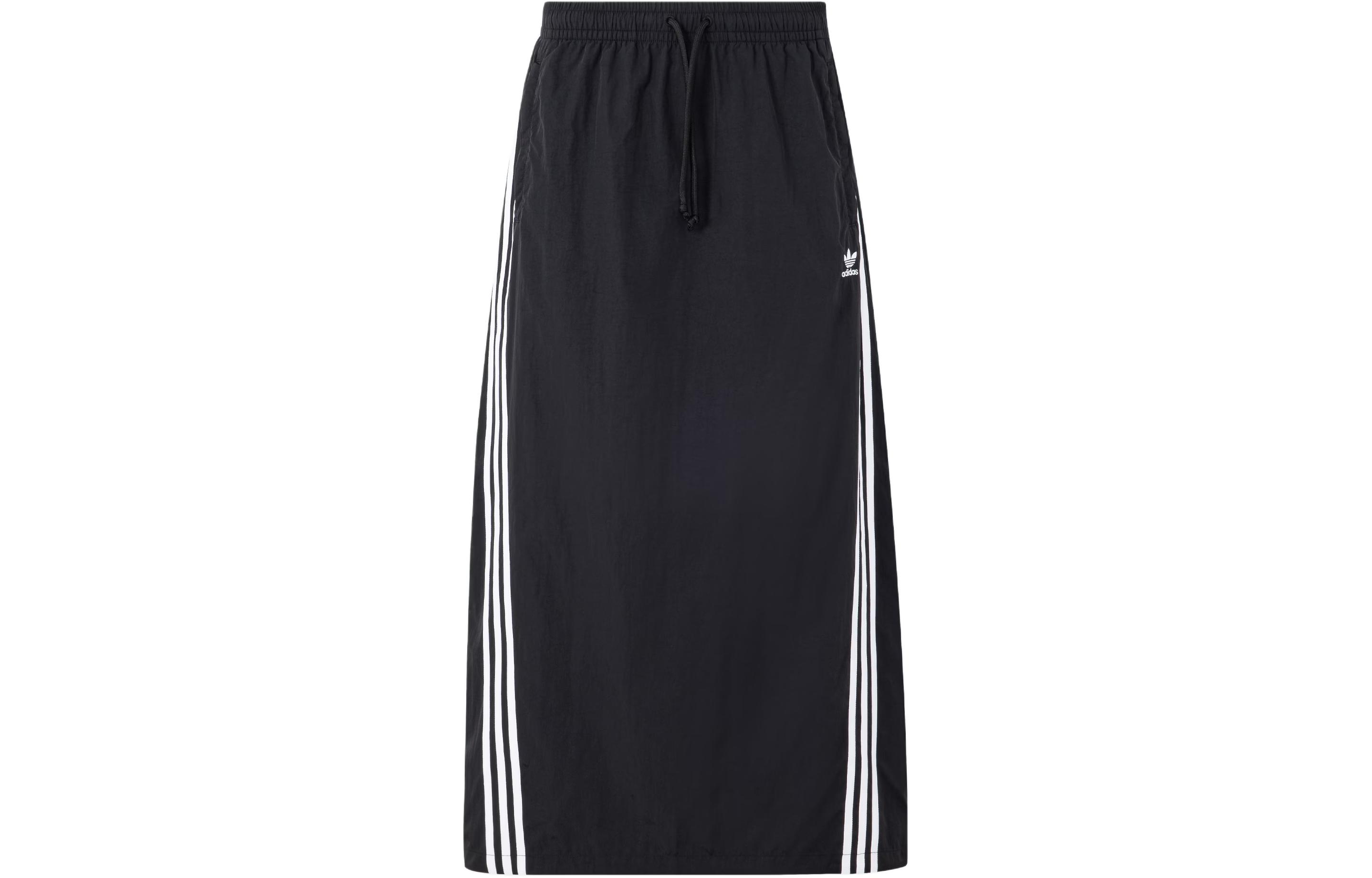 Adidas Originals 3 Stripes 3s Parach Skirt Casual Long Skirt Women s Black JC6123 XXS