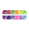 Small 12 Grids Boxed Valentines Day Series Colorful Irregular Large Fragments Nail Sequins Decorations Glitter Flakes
