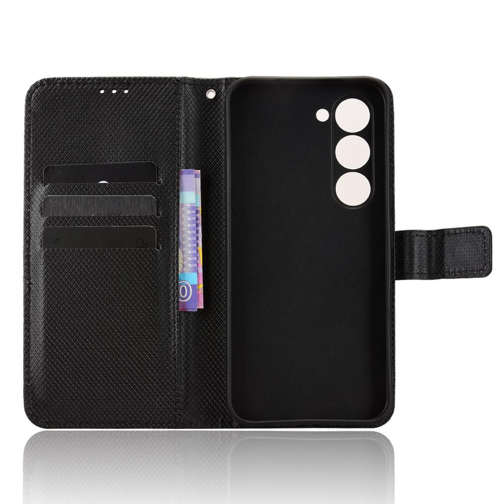For TECNO Spark 40 Pro 4G Leather Wallet Case with Strap Diamond Texture Phone Cover
