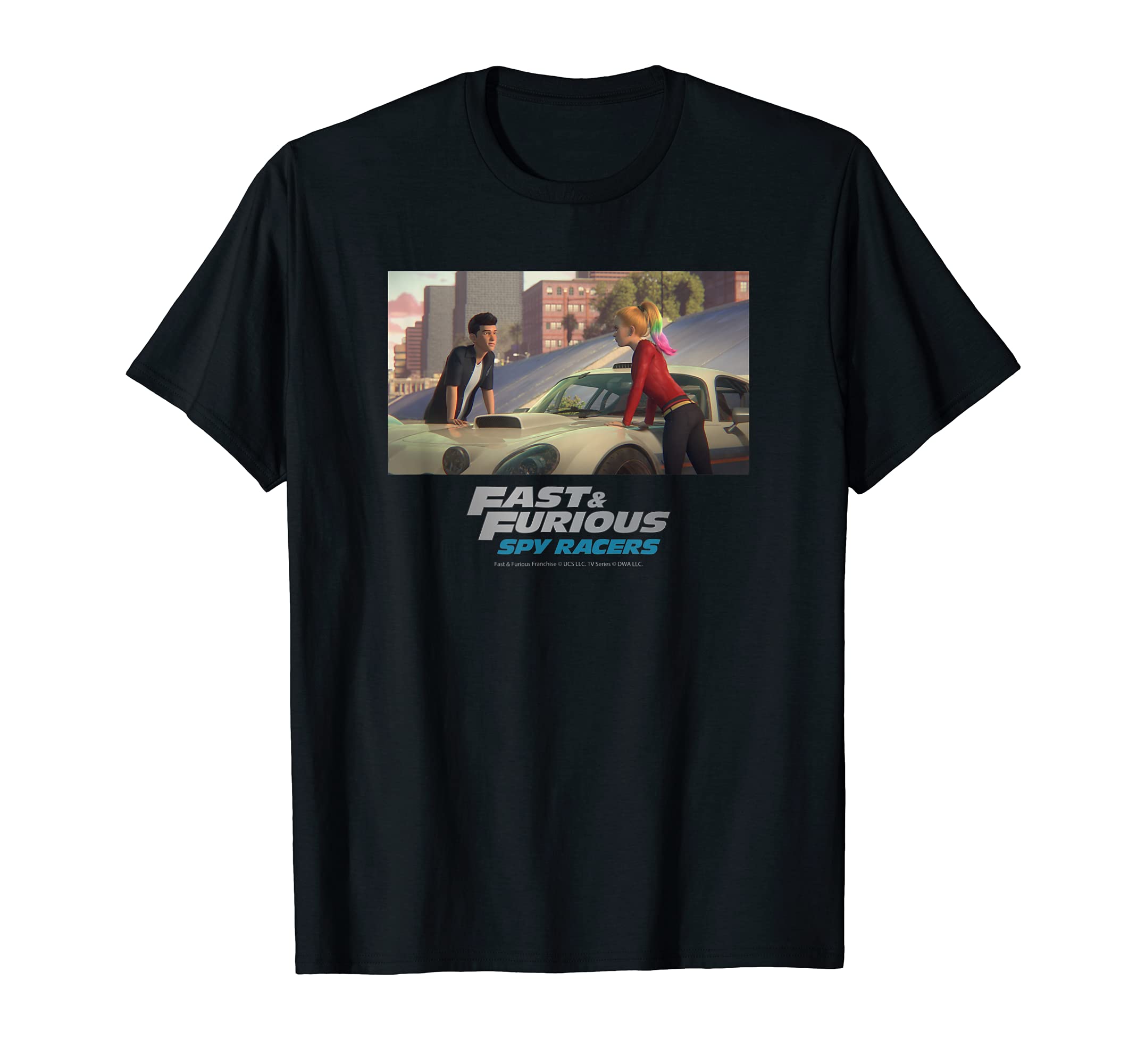 

Fast & Furious Spy Racers Scene Tony & Layla (talking) T-Shirt