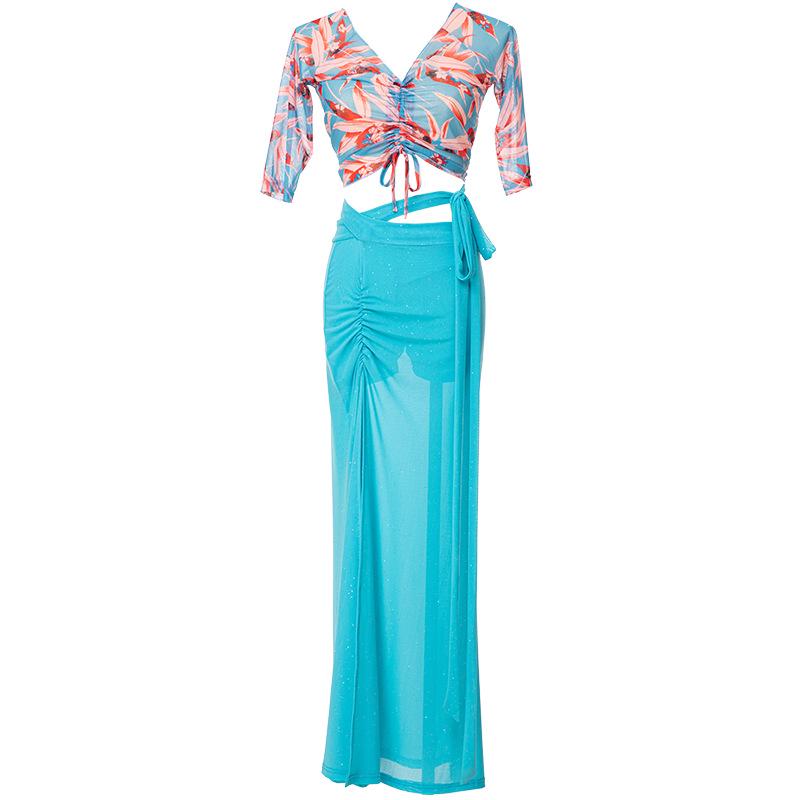 Women's Belly Dance Practice Costume - 2025 New Sexy Oriental Long Dress Beginner Performance Set