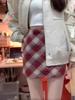 Plaid High-Waist A-Line Wool Skirt for Women – Winter Slimming Style
