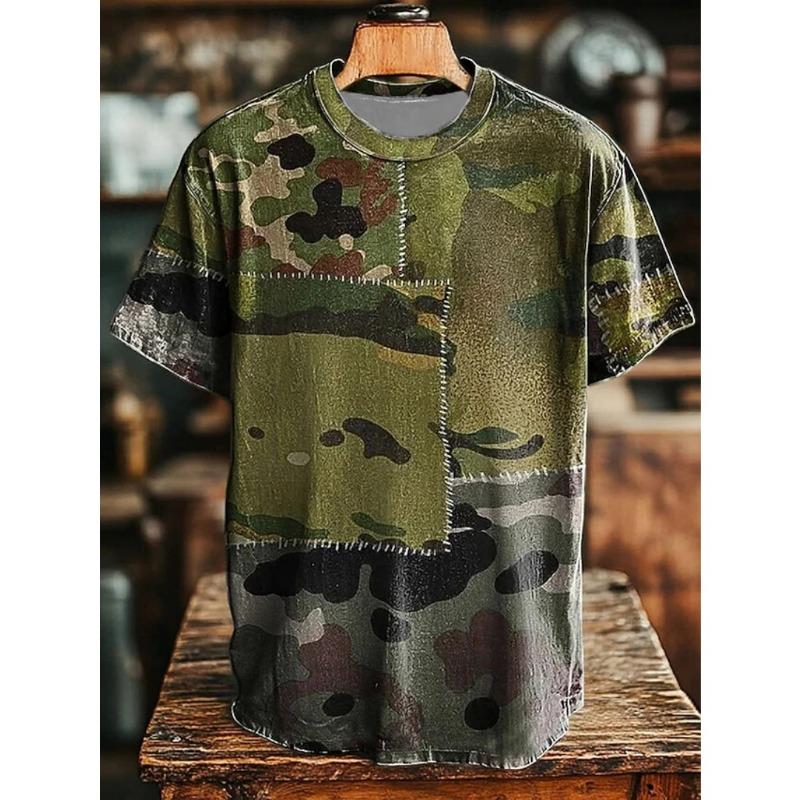 

Ретро Мужская Футболка Искусство Абстрактный Геометрический Ретро Принт Повседневные Футболки с Коротким Рукавом Пляжный Отпуск Мода Свободная Мужская Одежда 5XL