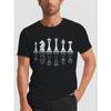 Men's Chess Piece Graphic T-Shirt - Printed Cotton Crew Neck Tee, Breathable & Lightweight for Casual Summer Wear, Black with White Design