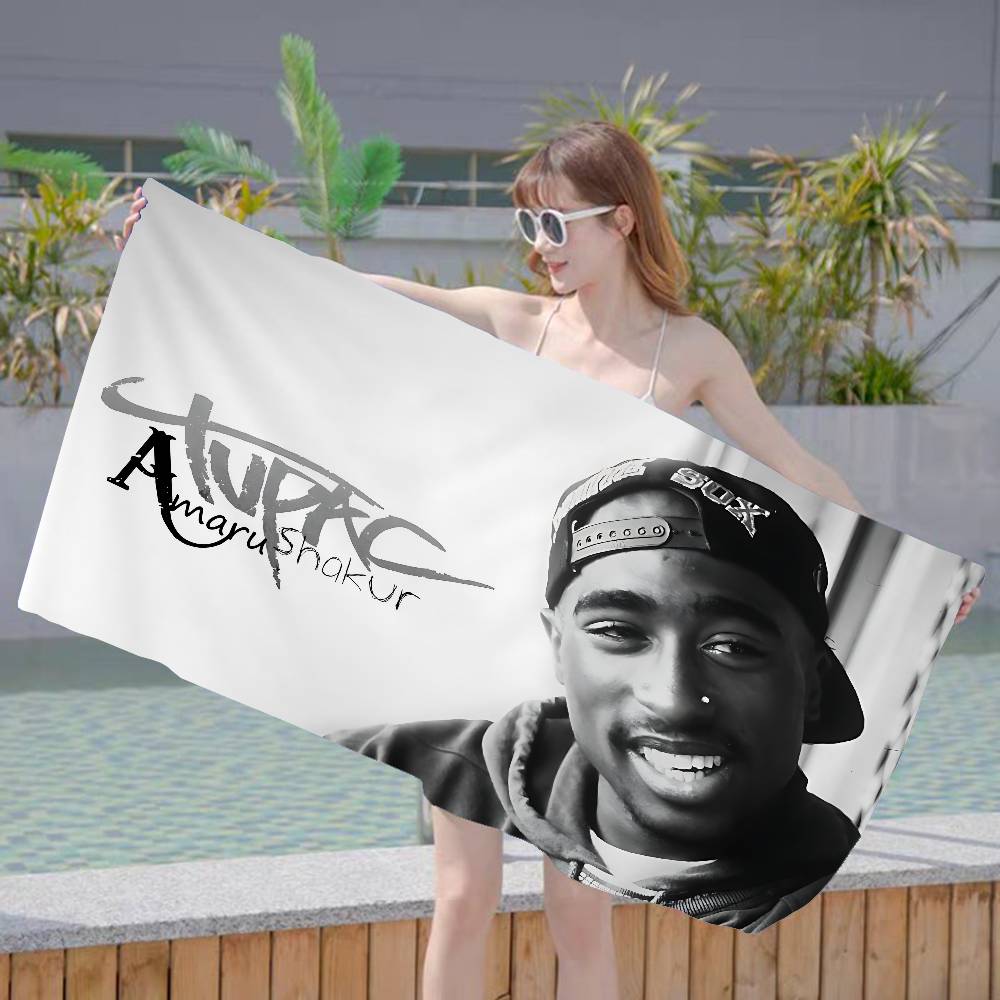 Rapper 2Pac Singer T-Tupacs Microfiber Blanket Quick Drying Beach Towels Oversized Printing Super Absorbent Pool Towel Blanket