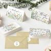 Lavender Daisy Spring Floral Thank You Cards with Envelopes & Stickers, Rounded Corner Foldable Blank Note Card Set for Gifts