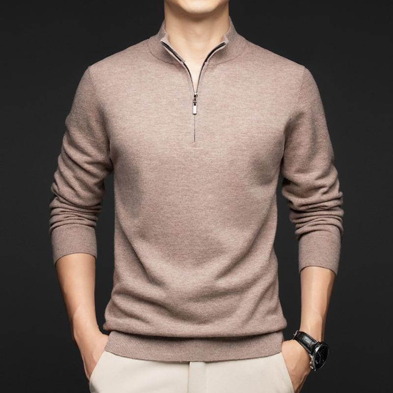 Spring Autumn Australian Merino Wool Sweater Thickened High-Neck Zip-Up Thermal Breathable