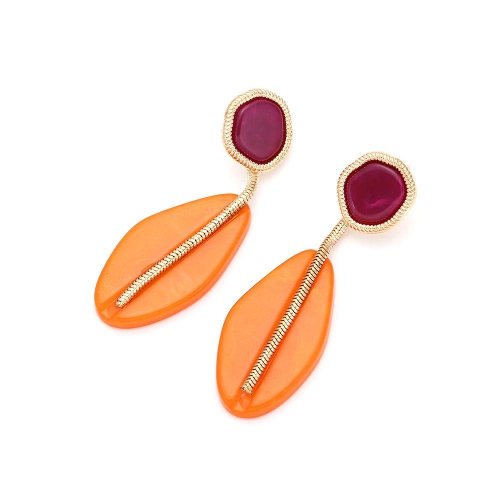 1Pair Bohemian Dangle Stud Earrings Orange White Green Posting Earrings Vintage Jewelry  for Women