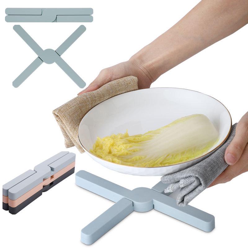 In-Stock Foldable Non-slip X-shaped Silicone Pot Mat for Kitchen & Dining
