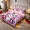 3Pcs Cute Cartoon Snowman Printed Coreless Down Duvet Cover Set Multi Size Bedroom Bedding Holiday Decoration Machine Washable