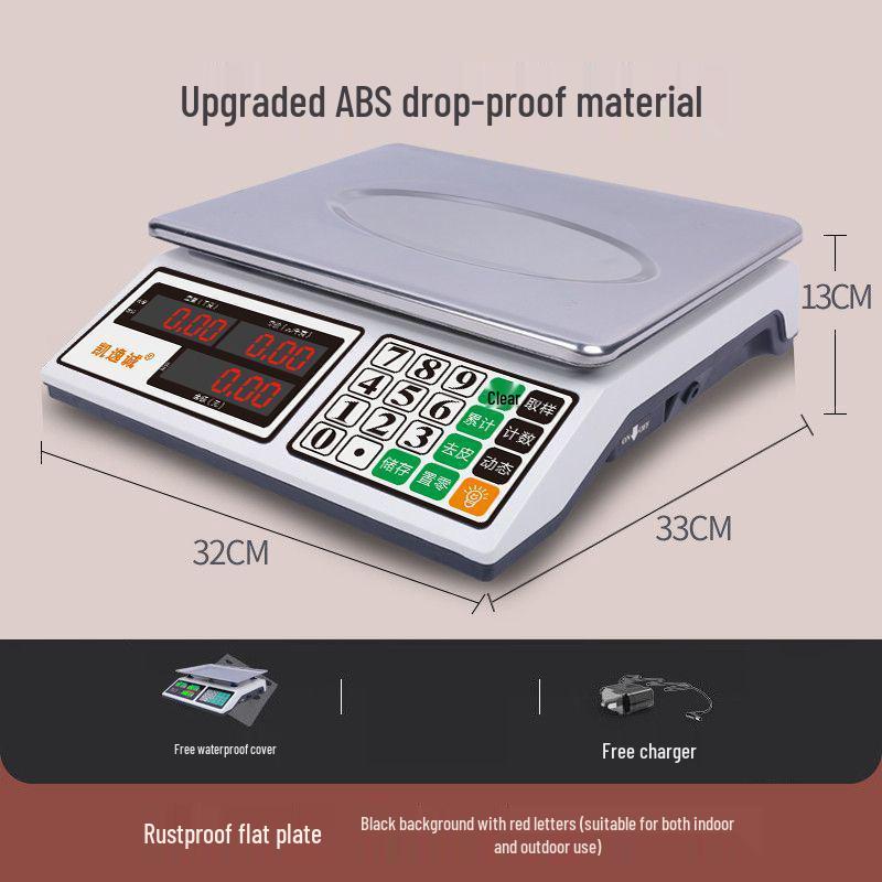 Impact-Resistant Electronic Pricing Scale for Business, Commercial Kitchen, and Vending: Durable and Drop-Proof Kilogram Measurement