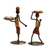 New Vintage Metal Candlestick Handmade Iron Candle Holder Creative Art Crafts Miniature Wrought Home Living Room Decoration