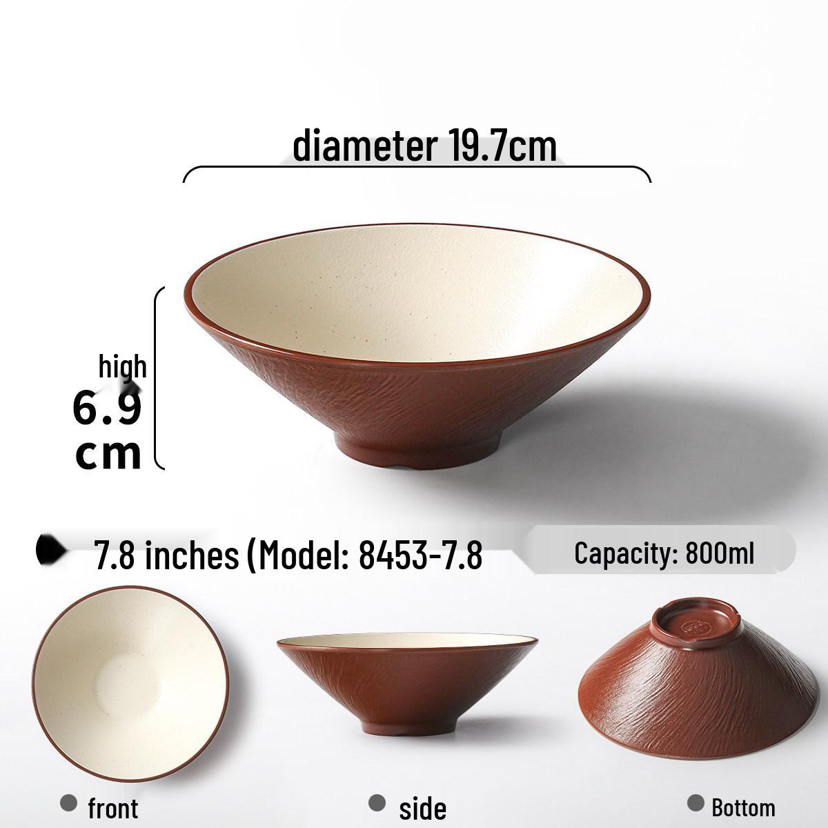Xiangyuanmei Melamine Large Embossed Rock Texture Bowl for Soup and Noodles