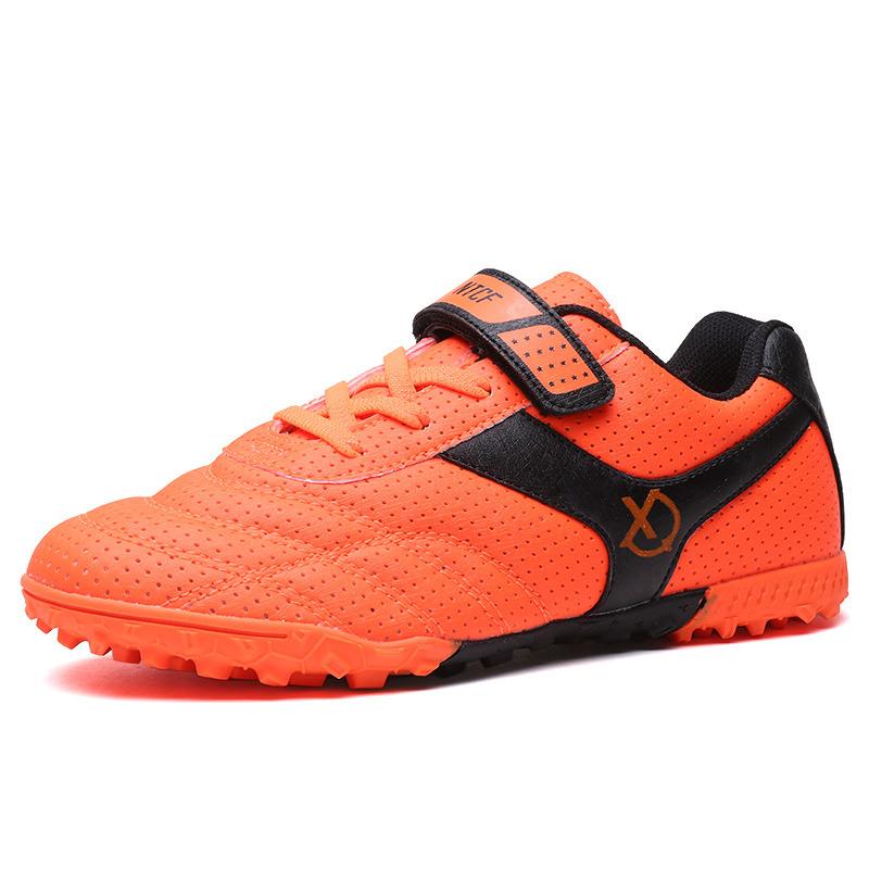 Hot Sale Turf Soccer Shoes For Kids Fashion Orange Children Soccer Cleats Football Shoes Boys Futsal Sneaker Zapatos De Futbo