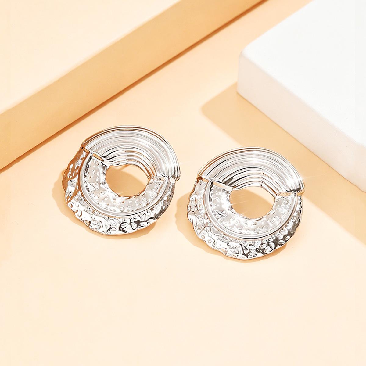 18K Gold-Plated Asymmetrical Geometric Patchwork Stainless Steel Earrings