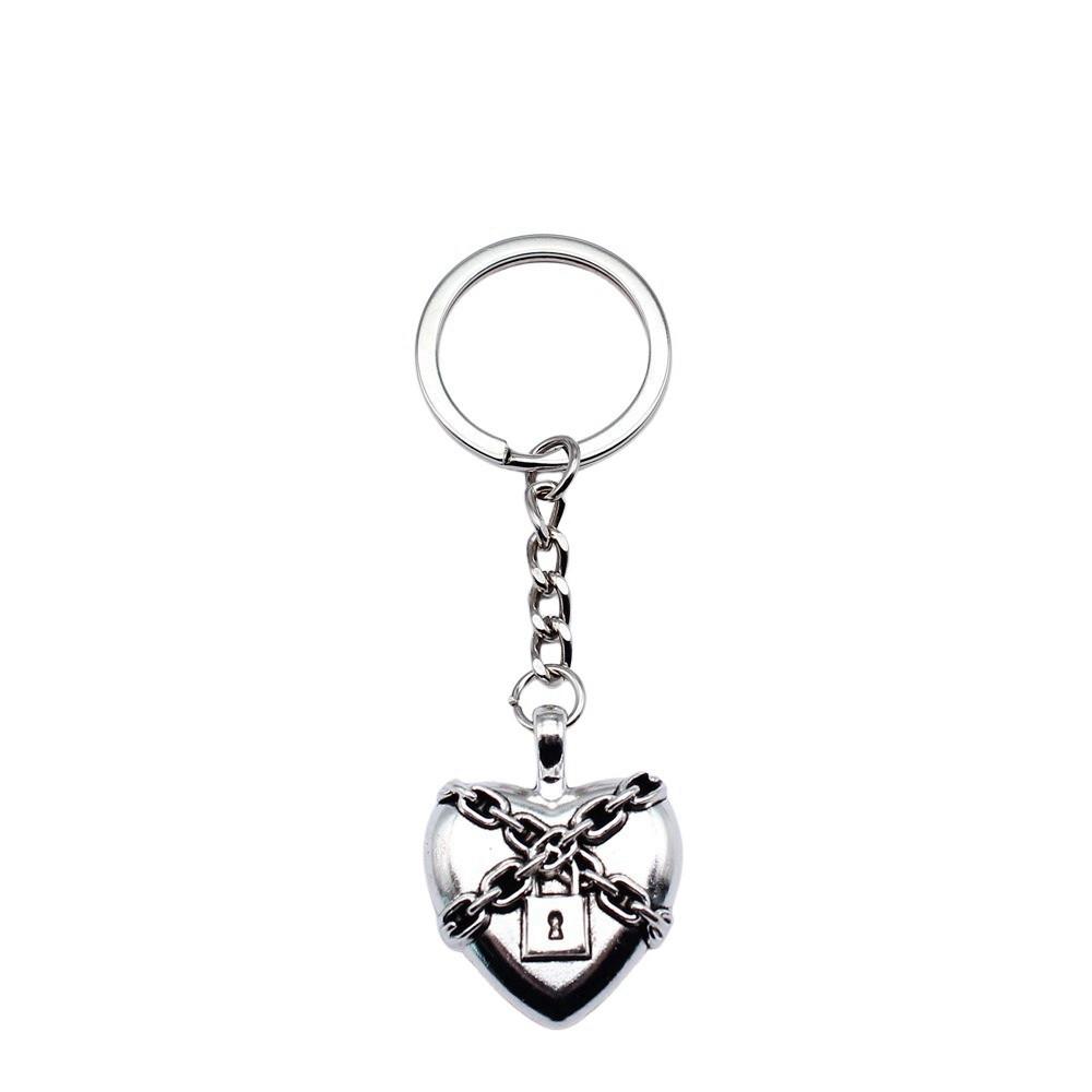 28mm Key Ring Couple Heart Love Minimalist Jewelry Components QY016