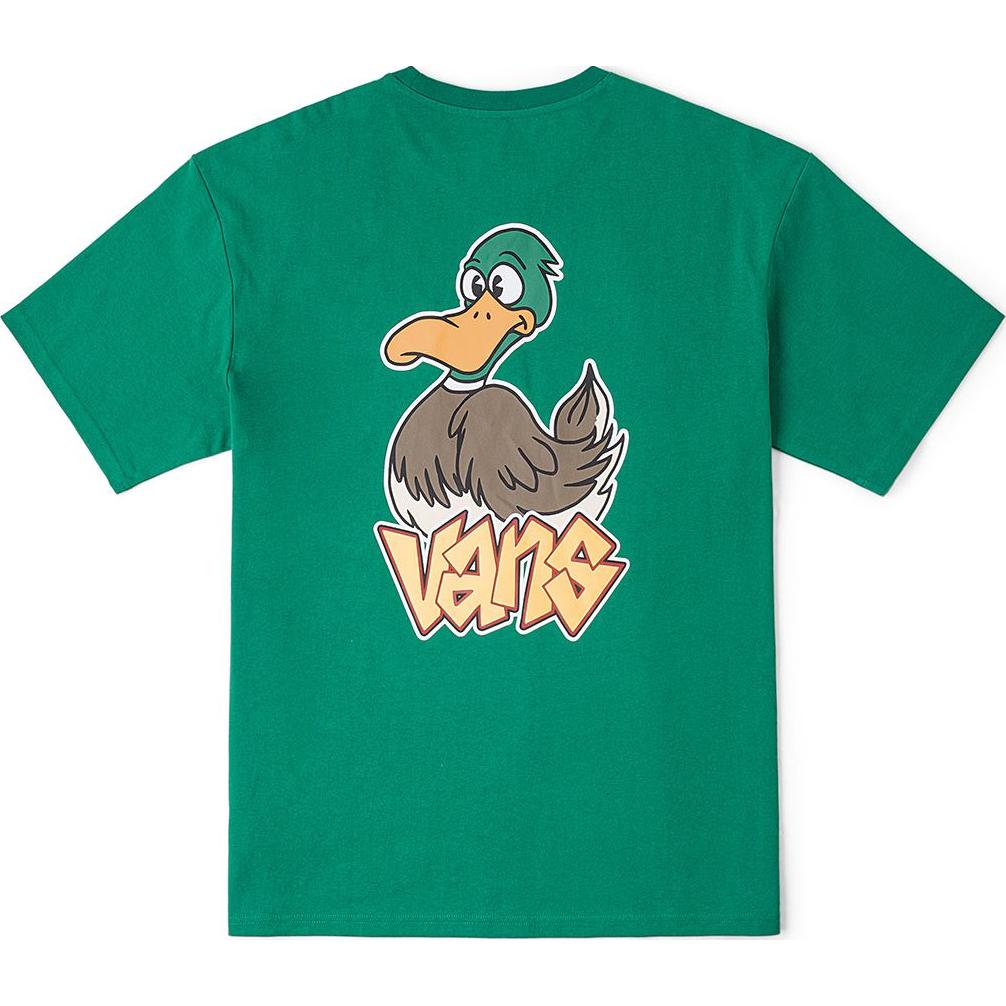 Vans Pocket Cartoon Anime Solid Color Round Neck Short Sleeve T-Shirt Unisex T-Shirts Green VN000J0WJ5F