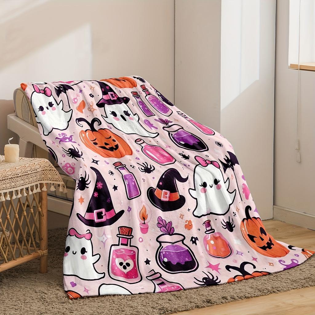 Halloween Deken: hedendaagse stijl, omkeerbaar, scheurbestendig, voor alle seizoenen, machinewasbaar