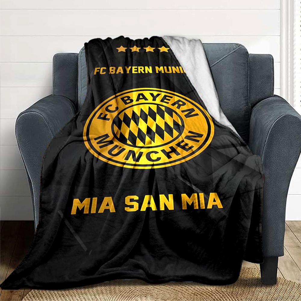 Coperte con stemma del Bayern Monaco in flanella stampata, traspiranti, calde, da divano, per casa, ufficio, copriletti 0708a118