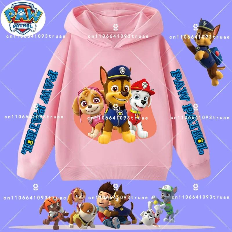 boys' sport shirt, spring-autumn long-sleeved pullover, casual top children's hooded sweatshirt with PAW Patrol cartoon print