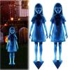 Horror Twin Girls Halloween Yard Stakes 15.75in Rustproof Iron Lawn Decorations For Outdoor Cemetery Party Supplies