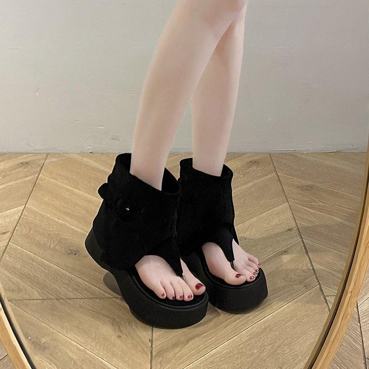 [Amano] Mezzanine sandals women's 2025 new summer open-toed sandals platform trouser tube boots niche western boots