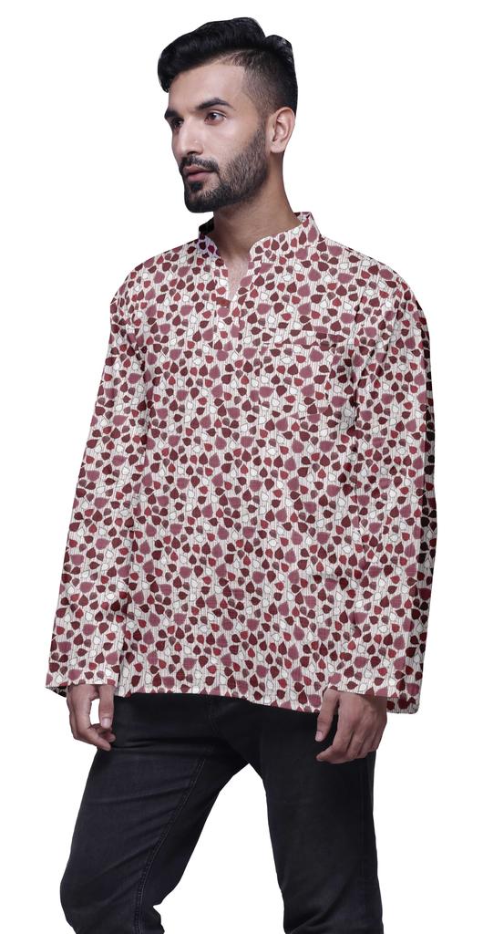 Atasi Cotton Ethnic Short Kurta For Boys Printed Party Wear Kurta For Men
