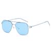 Fashionable Metal Frame Anti-UV Sunglasses for Men and Women - Large Frame Slimming Design