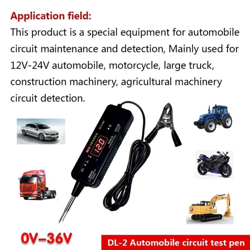 Auto-Stromkreisprüfer DC0-36V Fahrzeug-Pulssensor-Signal LED-Licht Prüfstift Sonde Auto-Spannungsmesser Elektrisches Werkzeug