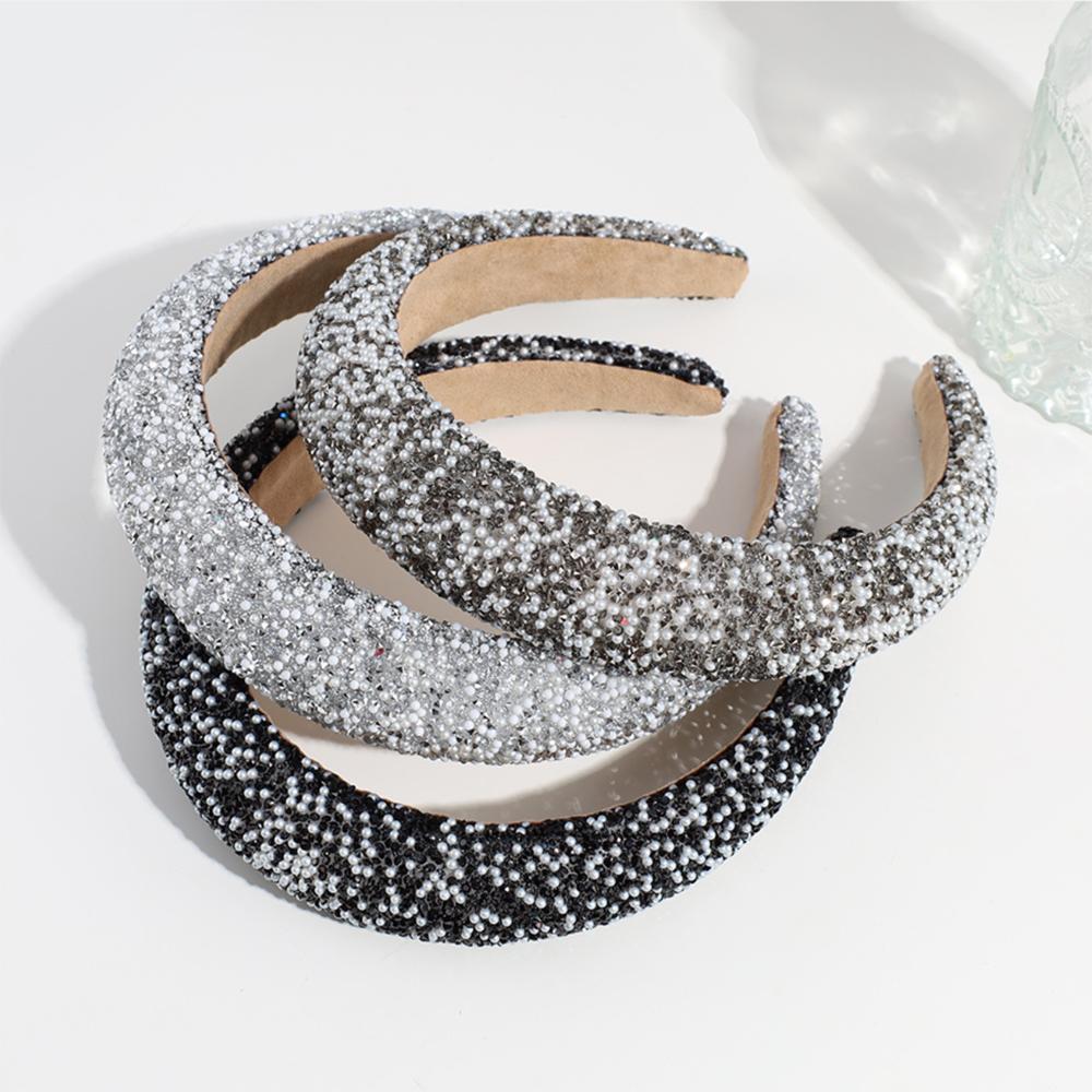 Luksuriøse Krystall Brede Pannebånd For Kvinner Jenter Mote Hårbånd Elastisk Hårbøyle Vaske Ansikt Hårbånd Kvinnelig Hårtilbehør