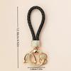 1pc Handcrafted Braided Rope Keychain Sparkling Rhinestones - Stylish Monochrome Car Key Ring Fashion-Forward Accessory