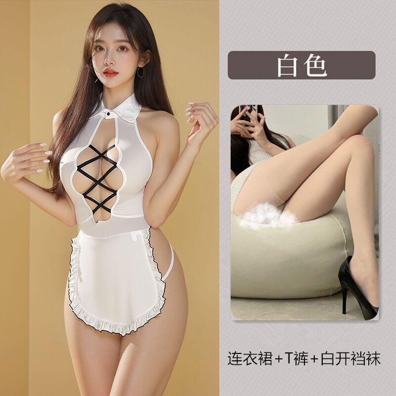 Sexy lingerie Sweet women's clothing Temptation Chest exposed buttocks Pure wind uniform Free maid cover