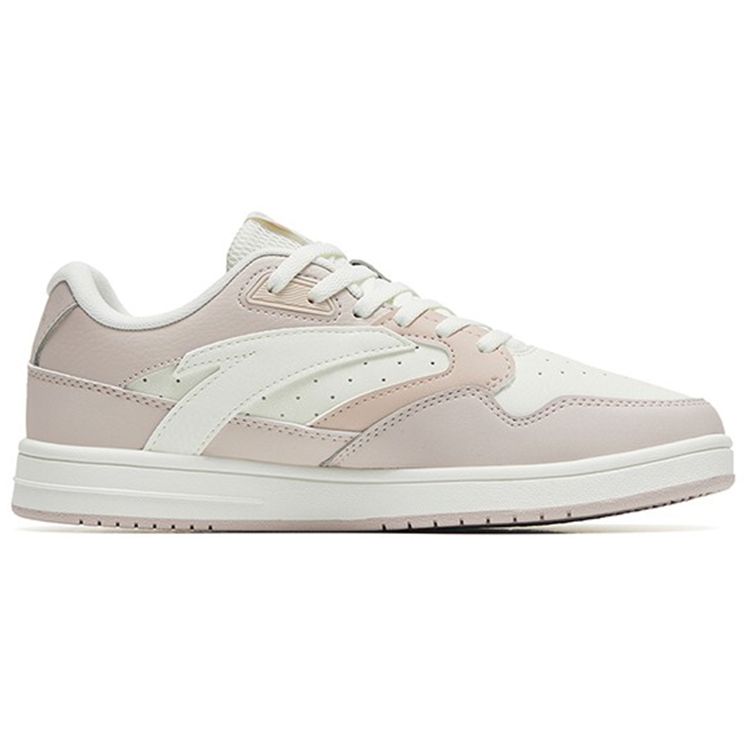 Anta Lightweight Durable Low-Top Skate Shoes Women Sneakers White Gray Pink 122258068-4