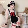 Erotic lingerie, sweet and sexy, pure and sensual, maid role-playing, lace bow uniform, seductive no-take suit