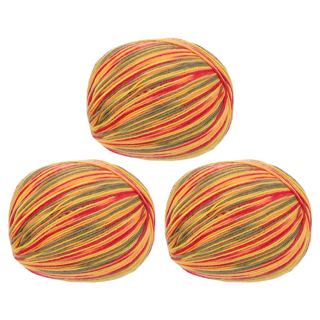 100% Wollgarn 4-fädiges Wollvlies Luxuriöses und weiches Garn Handgefärbtes Garn zum Handstricken Häkeln, 3,52 OZ, 306 Yard 3 Knäuel