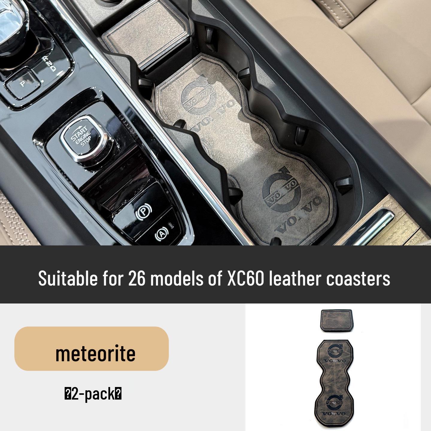 Кожаные подстаканники в дверные карманы для Volvo S90/XC60: Нескользящие автомобильные коврики для 26 моделей