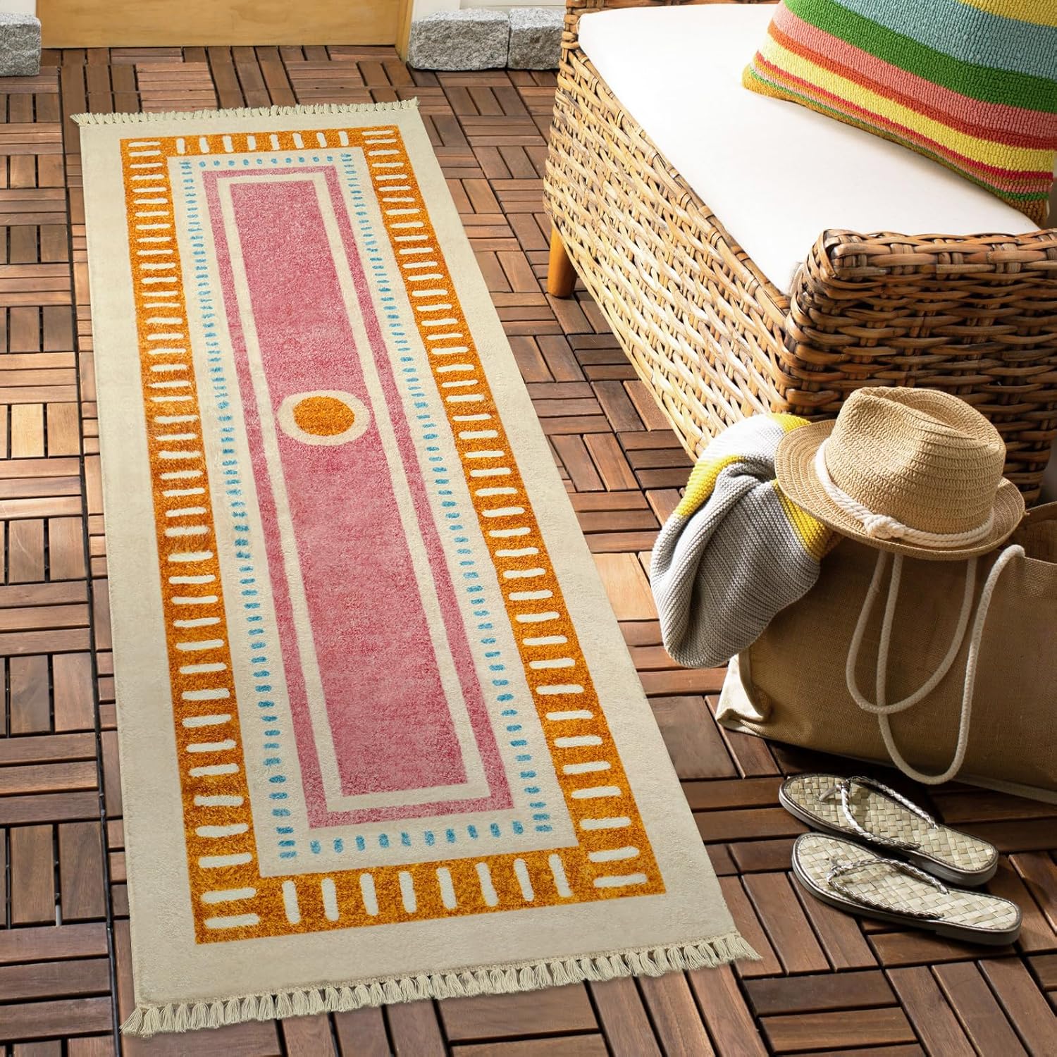 

VIKAMA Waterproof And Stain-Resistant Easy-Care Faux Cashmere Premium Feel Carpet Living Room Entrance Bedroom Floor Mats 40X60CM (1.3X2FT