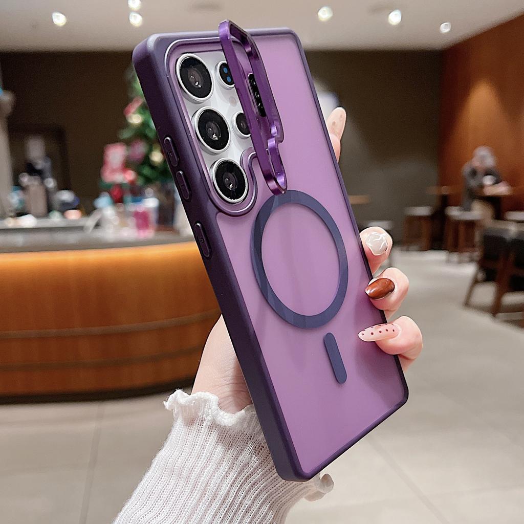 Suitable for Samsung S25Ultra Magnetic Phone Case S25Plus Skin Skin Scrubbed S24FE Lens Bracket Protection Case