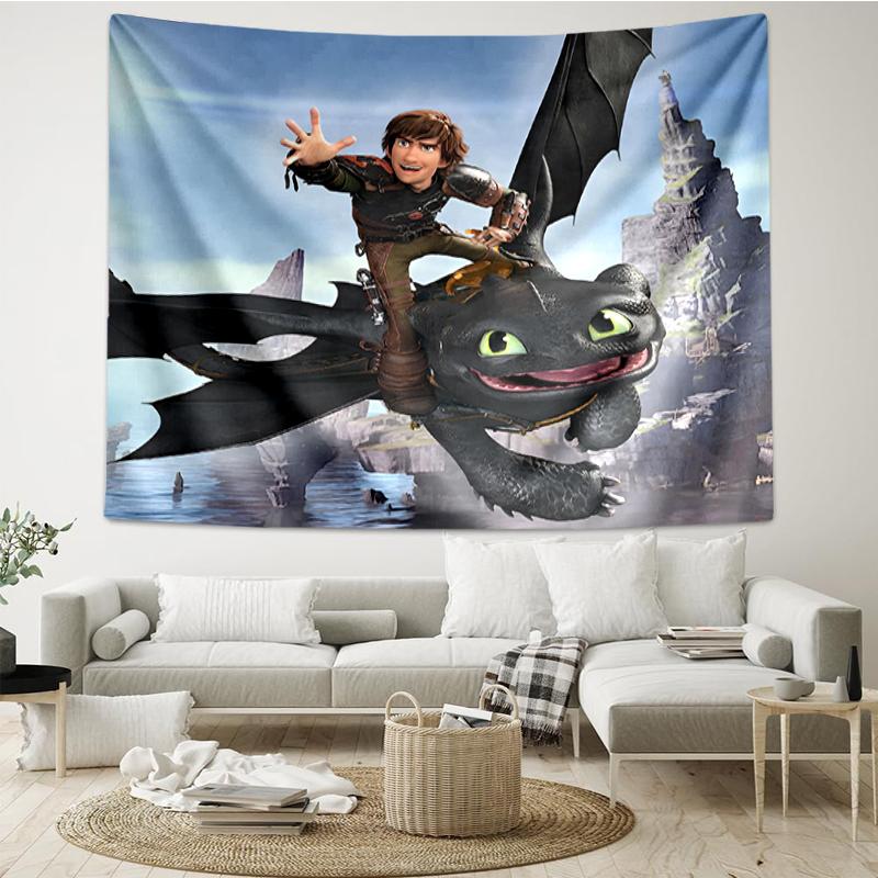 Dragon Print Tapestry, Backdrop, Easy Setup, Ideal for Bedroom, Office & Living Room, with Aesthetic Wall Hanging Decor.