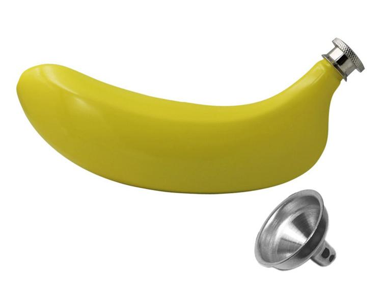 5 oz Banana Hip Flask Food Grade Stainless Steel Flask with Funnel Leak Proof Hip Flask For Alcohol Whiskey Vodka JT31