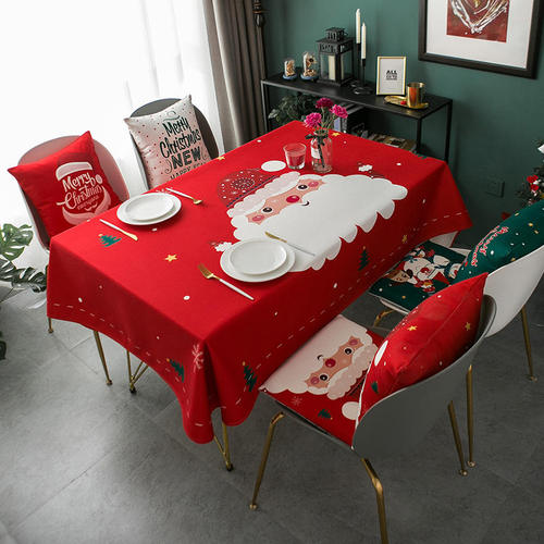 Christmas Style Table Cloth Christmas Tablecloth Rectangular Tablecloth Santa Claus Waterproof Cloth Hotel Restaurant Home Decor