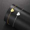 Cazador Mini Heart Initial Letter Charm Women's Bracelets A-Z Alphabet Bracelets Stainless Steel Jewelry Birthday Christmas Gift