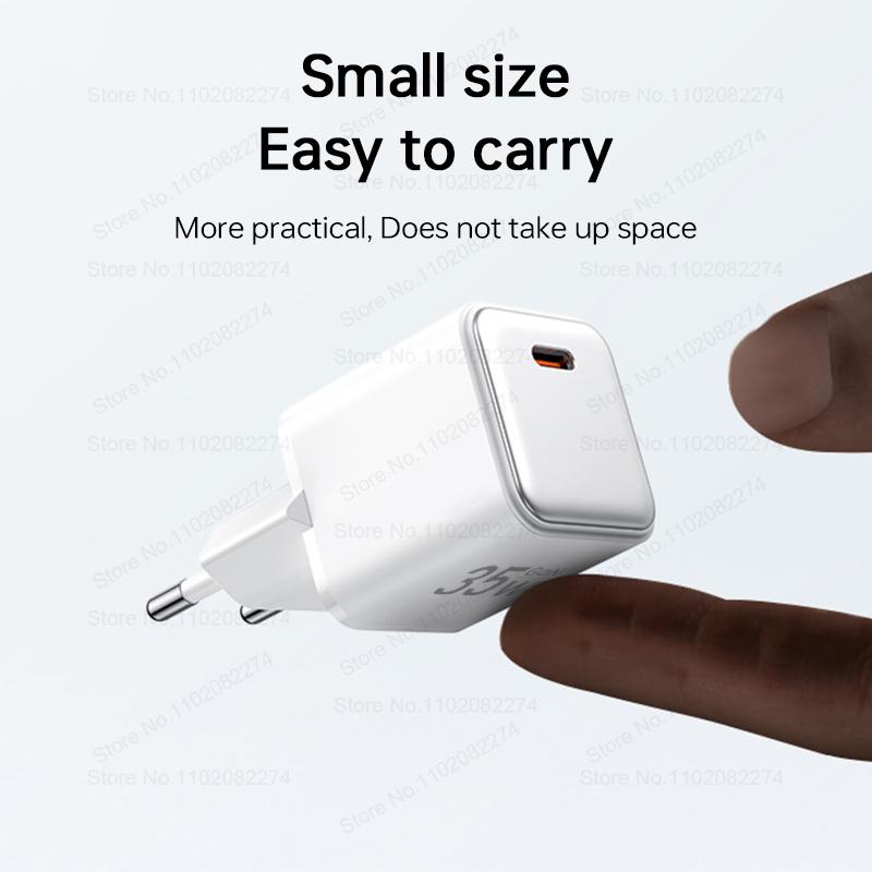 35W GaN Charger Super Fast Charging for iPhone 14 13 12 11 Pro Max Plus iPad Air USB Type C Cable for iPhone Charger Accessories