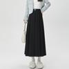 Women's 2024 High-Waisted Wool Pleated Midi Skirt – Autumn/Winter Slimming A-Line