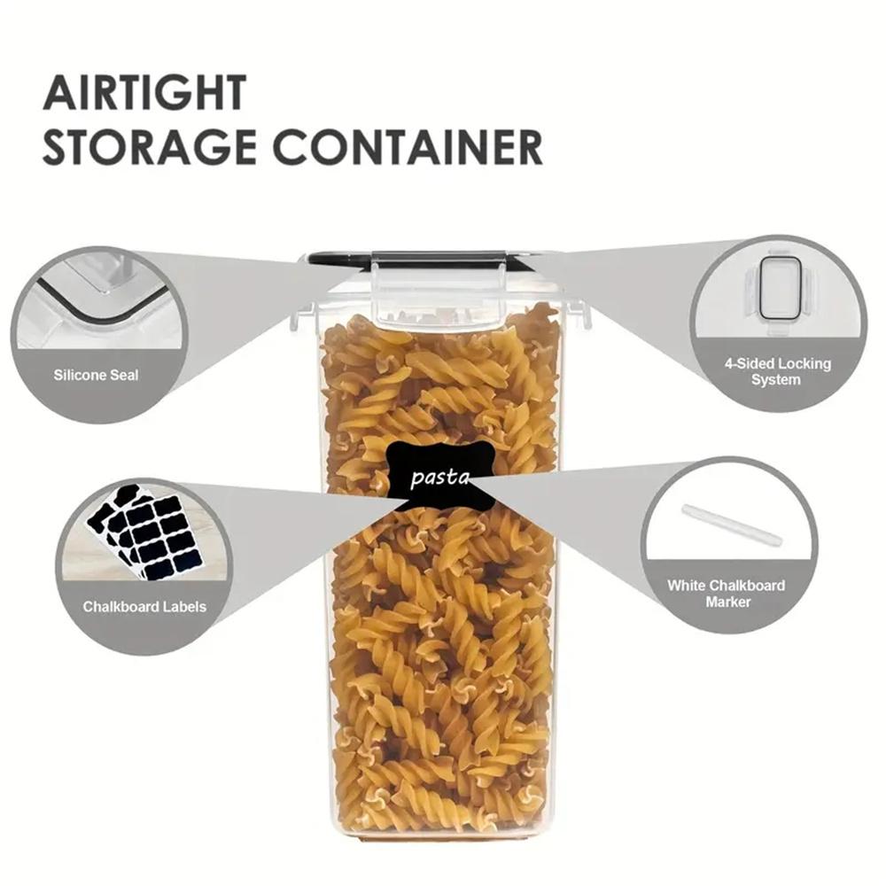 Kitchen Food Storage 7pcs-set Container BPA FREE Cereal Candy Storage Boxes Jar with 10stickers and Pen