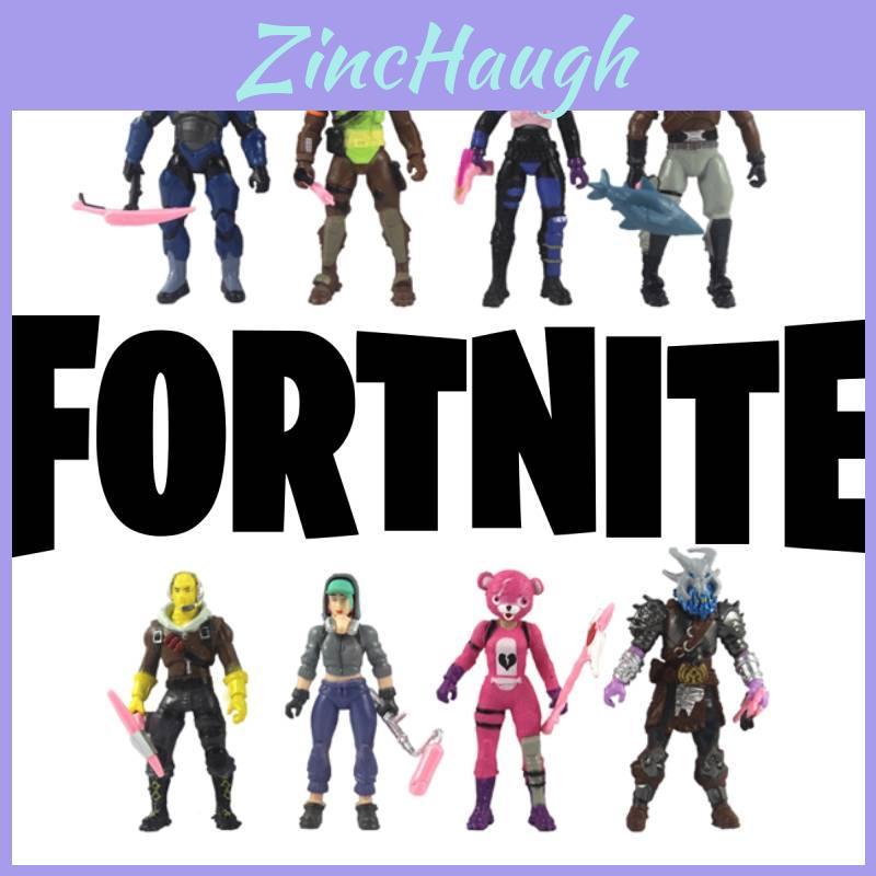 8 Pezzi Bambole Personaggi Fortnite Con Strumenti di Raccolta Per Regali di Compleanno Natale