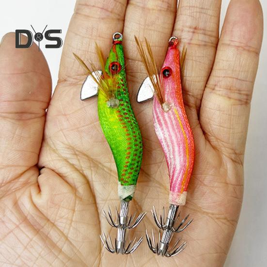 7CM/4.6G Luminous Shrimp Bait with Squid Jig Hook Sinker Realistic Bionic Artificial Lure Saltwater Freshwater Bass Walleye Trout Fishing Accessories