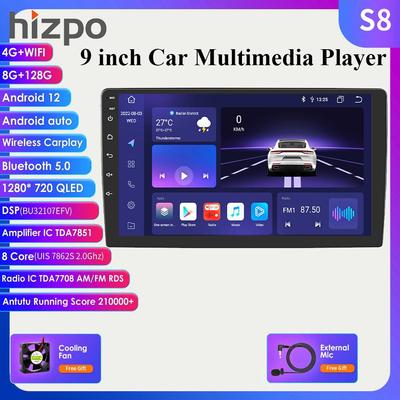 Carplay 4G 9 '' 2Din Android Auto Car Radio Multimedia Video Player para navegação universal GPS Autoradio Head Unit Áudio estéreo WIFI RDS SWC DVR Cam