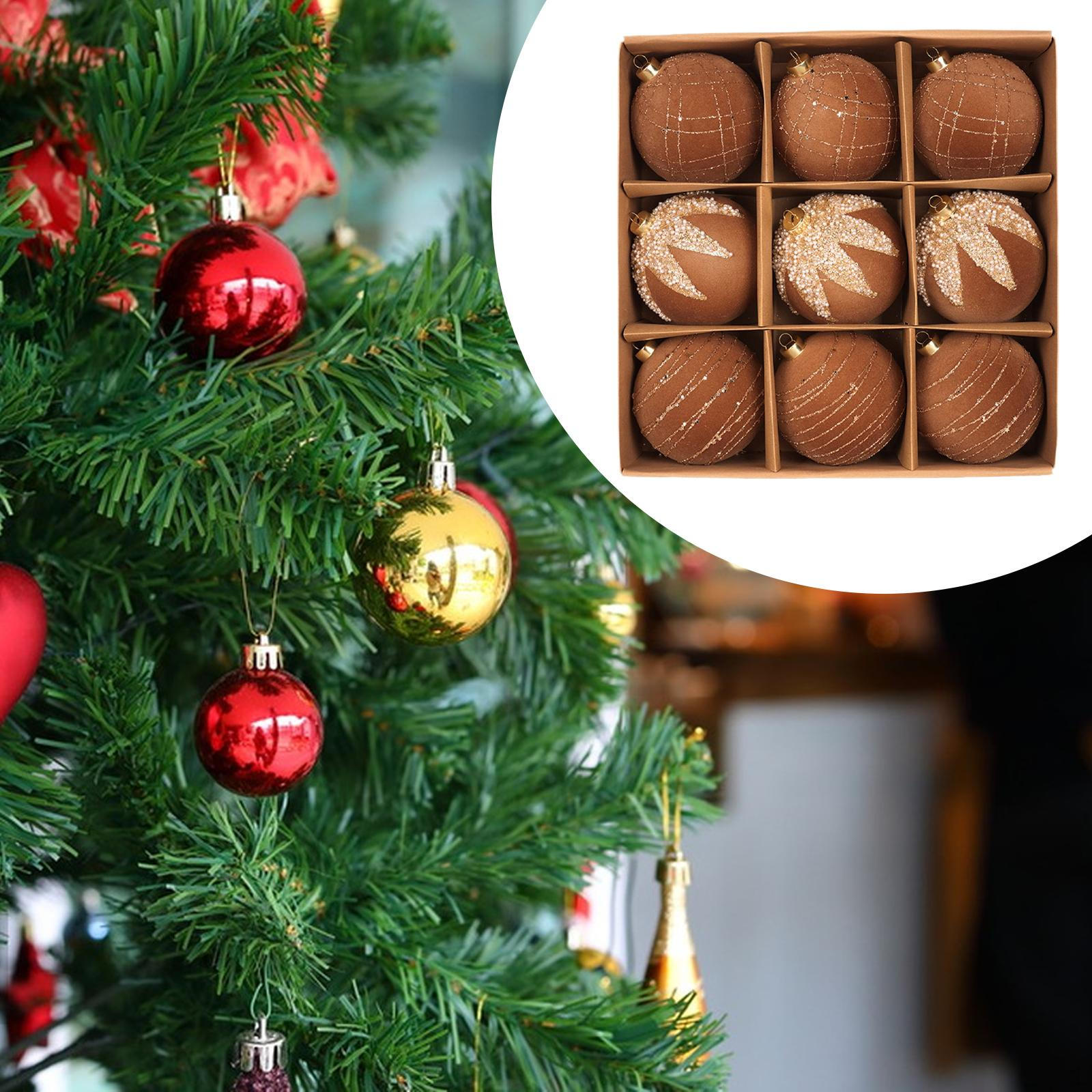 

9Pcs Christmas Balls Ornaments Tree Decorations Reusable Ball Pendants for Office